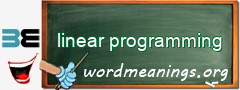 WordMeaning blackboard for linear programming